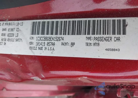 2014 Chrysler 200 Touring from USA, damaged, VIN 1C3CCBBG9EN152674